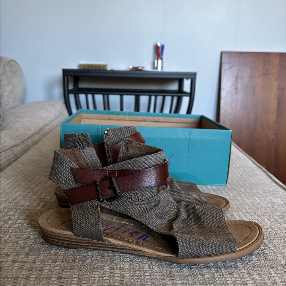 Blowfish Brown and Gray Sandals